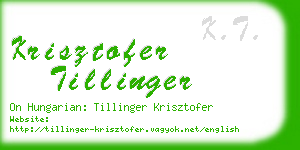 krisztofer tillinger business card
